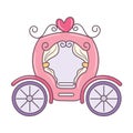 Simple Wedding carriage colored vector illustration