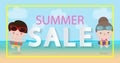 Summer Sale design template website banner, Sale promotional material for social media, poster, email, newsletter, ad, leaflet Royalty Free Stock Photo