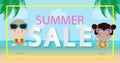 Summer Sale design template website banner, Sale promotional material for social media, poster, email, newsletter, ad, leaflet Royalty Free Stock Photo