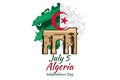 Fifth of July. Independence Day of Algeria vector illustration.