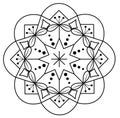 Indian Traditional and Cultural Rangoli, alpona, mandala or Kolam design concept of floral line art