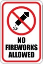 No Fireworks Allowed Sign | Notice for Cities, Parks and Fire Prone Areas | Explosive Devices Prohibited