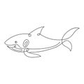 Simple Shark Line Art vector illustration