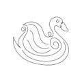 Goose Abstract Minimalist Line Art vector illustration