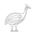 Simple Cassowary bird  Art vector illustration Royalty Free Stock Photo