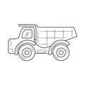 Dump Truck thin line vector illustration