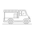 Simple Food Truck thin line vector illustration