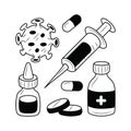 Medical covid-19, simple Medical Protective vector illustration