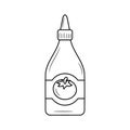 Simple Sauce tomato doodle vector illustration