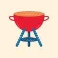 Barbeque Grill Roaster colored Grill tool vector illustration