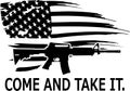 M16 with american flag usa flag eps vector with image come and take it text eps vector