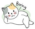 Cartoon cute cat is boring day vector.