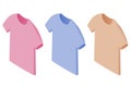 Tshirt set in different colors. T shirt mockup for your design project. Royalty Free Stock Photo