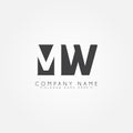 Initial Letter MW Logo - Minimal Business Logo for Alphabet M and W