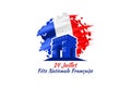 Translate:July 14, National day of France. vector illustration. Royalty Free Stock Photo