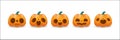 Set of pumpkin, symbol of the Happy Halloween holiday. Orange pumpkin with smile for your design for trick or Treating isolated Royalty Free Stock Photo