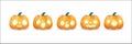 Set of pumpkin, symbol of the Happy Halloween holiday. Orange pumpkin with smile for your design for trick or Treating isolated Royalty Free Stock Photo