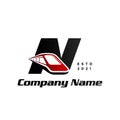 Modern and Stylish Initial N Train Royalty Free Stock Photo