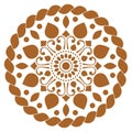 Illustration vector graphic of mandala design with brown and simple ornaments.