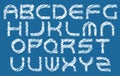 Scribbled vector alphabet.Art font.