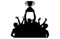 Champion Winners Trophy celebration silhouette Royalty Free Stock Photo