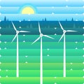 Wind Turbine Alternative Energy Resource Nature Background Banner Flat Vector IllustrationWind Turbine Alternative Energy Resource