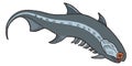 climatius fish dinosaur ancient vector illustration transparent background Royalty Free Stock Photo