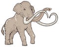 mammoth elephant dinosaur ancient vector illustration transparent background