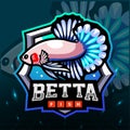 Betta fish mascot. esport logo design Royalty Free Stock Photo