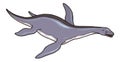 plesiosaurus swim sea dinosaur ancient vector illustration transparent background Royalty Free Stock Photo