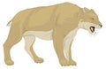 sabre saber toothed tiger dinosaur ancient vector illustration transparent background