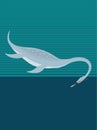 plesiosaurus sea dinosaur ancient vector illustration transparent background Royalty Free Stock Photo