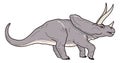 torosaurus dinosaur ancient vector illustration transparent background Royalty Free Stock Photo