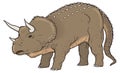 triceratops stand dinosaur ancient vector illustration transparent background Royalty Free Stock Photo