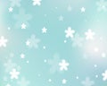 Green pastel snow flower light background