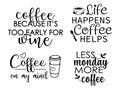 Sayings about coffee - decorative vector illustration