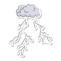 Long lightning storm cloud Royalty Free Stock Photo