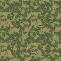 Digital camo background. Seamless camouflage pattern. Military texture. Khaki green forest color. Vector