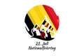 Translate: July 21, National Day.  National Day Belgium Nationalfeiertag  Vector Illustration. Royalty Free Stock Photo