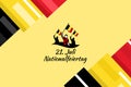 Translate: July 21, National Day.  National Day Belgium Nationalfeiertag  Vector Illustration. Royalty Free Stock Photo