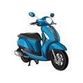 Blue Modern Motor Scooter Vector Illustration