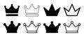 Collection of crowns vector isolated on white background Royalty Free Stock Photo