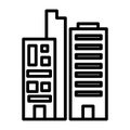 office outline icon, tower. for building themes, coloring books, skyscrapers etc. Royalty Free Stock Photo