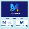 Letter M Plane Logo Design Vector Graphic Icon Royalty Free Stock Photo