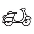 motorcycle outline icon. suitable for automotive themes, vehicles, transportation, coloring books etc.