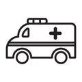 ambulance outline icon. suitable for the theme of vehicles, transportation, hospitals, emergency etc.