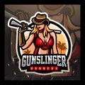 Gunslinger mascot. esport logo design