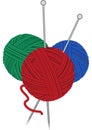 Vector Illustration Of Balls Of Wool Royalty Free Stock Photo