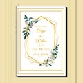 Elegant hand drawing wedding invitation floral design Royalty Free Stock Photo