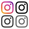 High resolution image of black & coloured Instagram icon